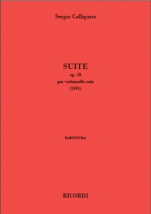 Sergio Calligaris, Suite op. 28 Cello Buch