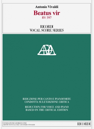 Antonio Vivaldi, Beatus vir RV 597 Vocal and Piano Reduction Klavierauszug