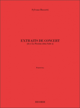 Sylvano Bussotti, Extraits De Concert Percussion Partitur