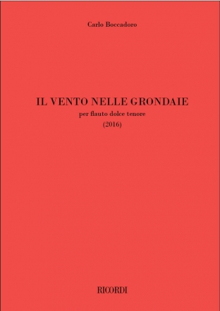 Carlo Boccadoro, Il vento nelle grondaie Tenor Recorder Buch