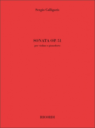 Sergio Calligaris, Sonata op. 51 Violine und Klavier Buch + Einzelstimme