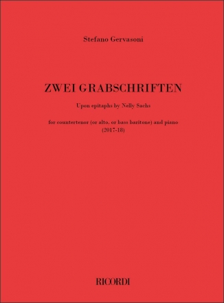 Stefano Gervasoni, Drei Grabschriften Counter Tenor and Piano Buch