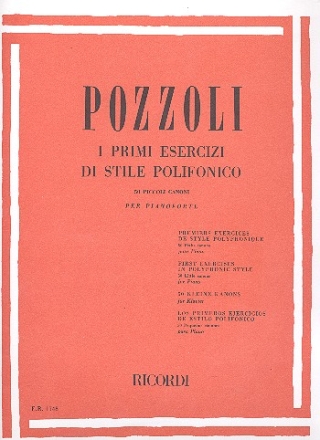 I primi exercizi di stile polifonico per pianoforte