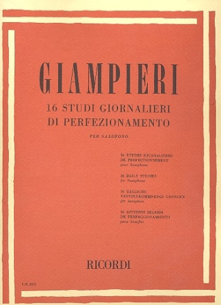 16 Studi giornalieri di perfezionamento per saxofono