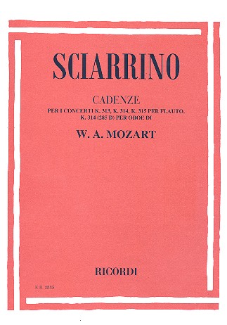 Kadenzen zu den Konzerten fr Oboe und Flte von W.A. Mozart fr Flte (Oboe)