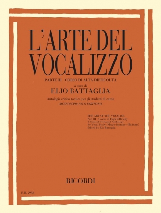 ER2988 L'Arte del vocalizzo vol.3 per mezzosoprano (baritono) e piano (en/it)