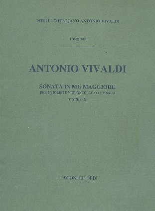 Sonate Es-Dur F.XIII,23 fr 2 Violinen und Bc Partitur