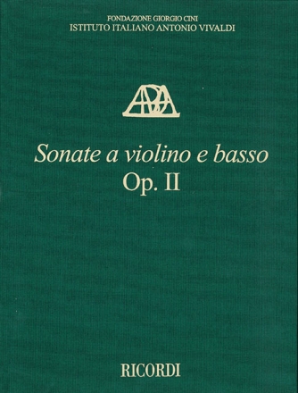 Antonio Vivaldi, Sonate a Violino e Basso, Op. II Violin and BC Partitur