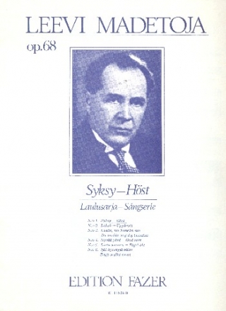 Syksy op.68,1 fr Gesnag und Klavier Partitur (fin/schwed)
