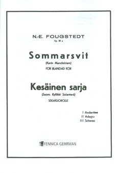 Fougstedt, Nils-Eric Sommarsvit op. 239 gemischter Chor Chorpartitur