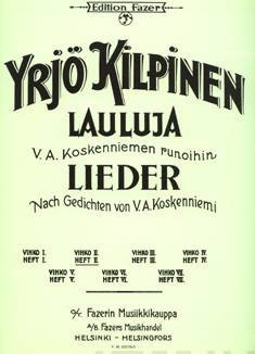 37 Laulua V.A. Koskenniemen runoihin op. 23 Heft 4 Klavier und Gesang Songbook