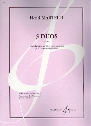 5 duos op.109 pour clarinette et saxophone alto