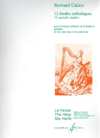 12 tudes melodiques pour la harpe celtique ou la harpe  pdales