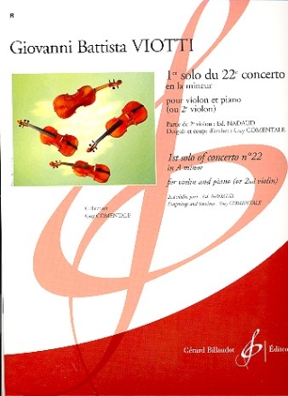 Solo la mineur no.1 du concerto no.22 pour violon et piano (ou 2 violons)