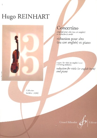 Concertino pour alto et orchestre  cordes pour alto et piano