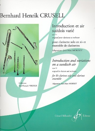 Introduction et air sudois vari op.12 fr Klarinetten-Ensemble Partitur und Stimmen