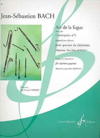 Kontrapunkt 1 aus Die Kunst der Fuge BWV1080 fr 3 Klarinetten und Bassklarinette Partitur und Stimmen