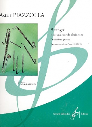 9 Tangos pour 3 clarinettes et clarinette basse partition et parties