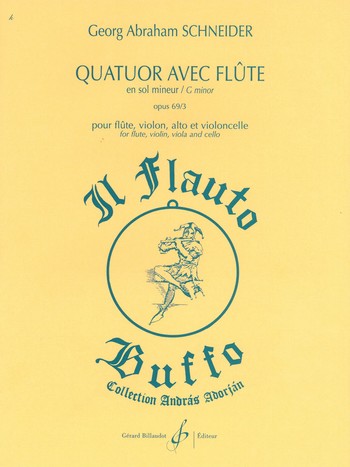 Quatuor en sol mineur op.69,3 pour flte, violon, alto et violoncelle partition et parties