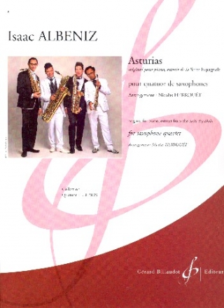 Asturias pour 4 saxophones (SATBar) partition et parties