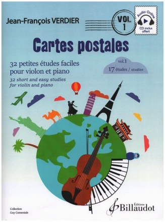 Cartes postales vol.1 (no.1-17) (+CD +Online Audio) pour violon et piano