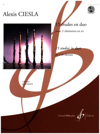 15 tudes en duo (+Online Audio) pour 2 clarinettes partition