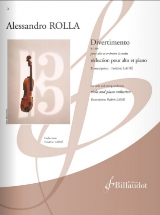 Divertimento B.I. 330 pour alto et orchestre  cordes pour alto et piano