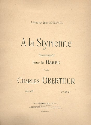 A la Styrienne op.337 pour harpe