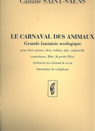 Le Carneval des animaux pour 2 pianos et instruments partition