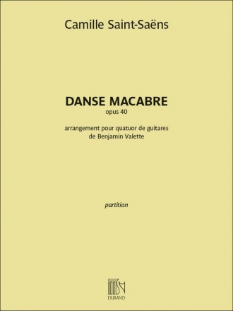 Danse macabre op. 40 pour quatuor de guitares partition