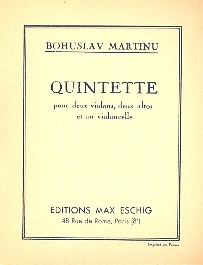 Quintette pour 2 violons, 2 altos et violoncelle partition de poche