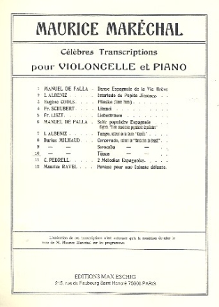 Tijuca pour violoncelle et piano