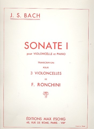 Sonate Nr.1 fr Violoncello und Klavier fr 3 Violoncelli Stimmen