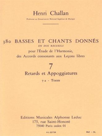 380 basses et chants donns vol.7a Retards et appoggiatures - textes