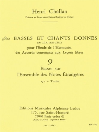 380 basses et chants donns vol.9a Basses sur l'ensemble des notes etrangres textes