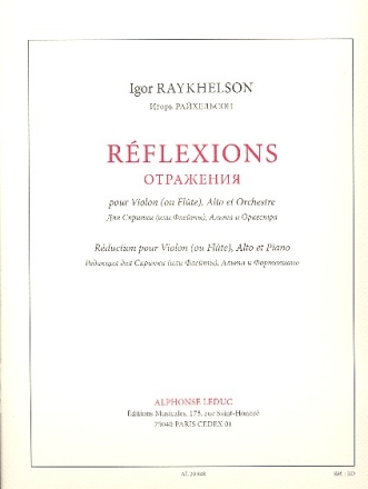 Rflexions pour violone (flute), alto et orchestre pour violon, alto et piano