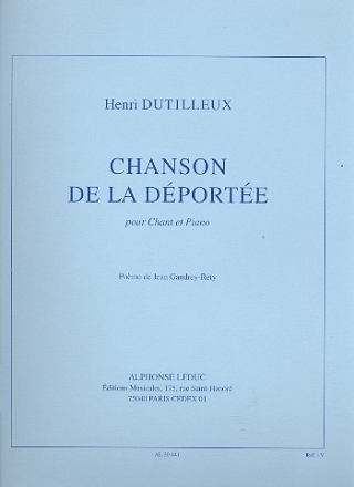 Chanson de la dporte pour chant et piano