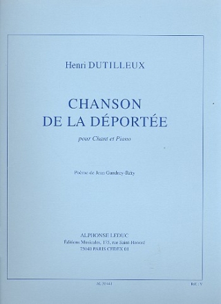 Chanson de la dporte pour chant et piano