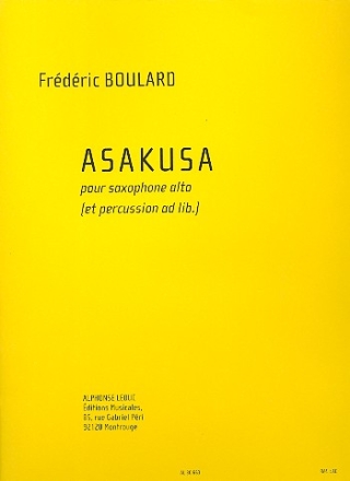 Asakusa pour saxophone alto (percussion ad lib) partition