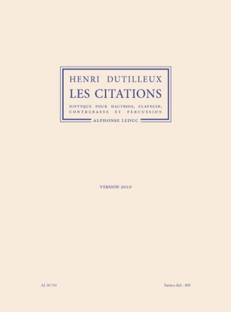 Les Citations pour hautbois, clavecin, contrebasse et percussion parties