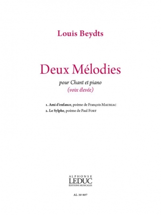 Louis Beydts, Deux Mlodies pour voix leve High Voice and Piano Buch