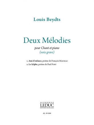 Louis Beydts, Deux Mlodies pour voix basse Low Voice and Piano Buch