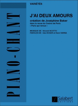 J'Ai Deux Amours for vocal and piano