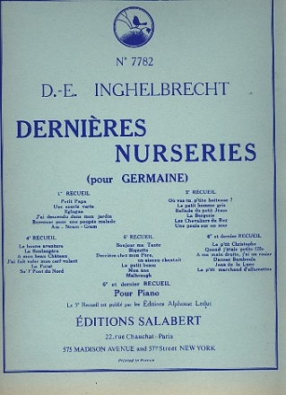 Dernires nurseries pour Germaine vol.6 pour piano Piano