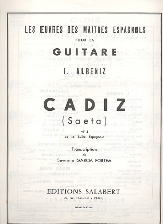 Cadiz pour guitare