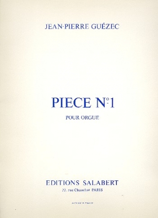 Pice no.1 pour orgue