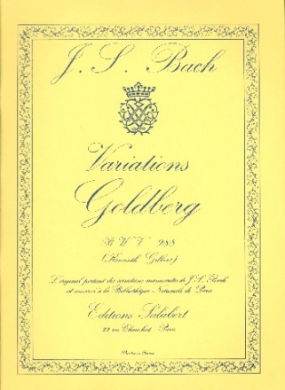 Variations Goldberg BWV988 pour clavecin