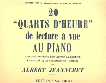 20 Quarts d'heure de lecture  vue au piano