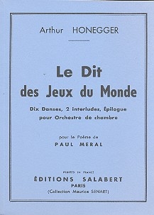 Le dit des jeux du monde pour orchestre de chambre partition de poche