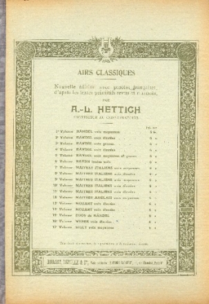Airs Classiques vol.10 - Maitres italiens pour voix leve et piano partition
